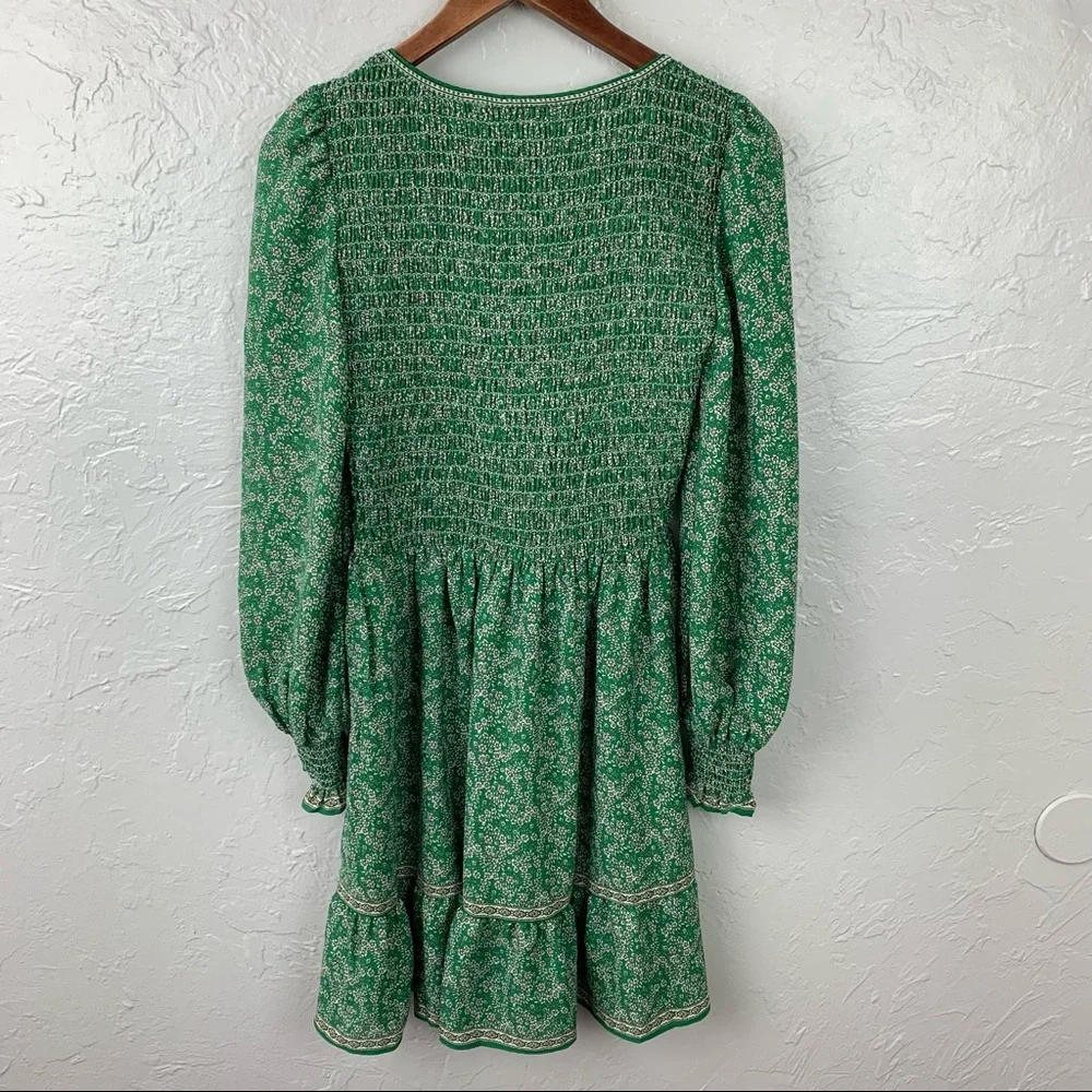 NWT Max Studio Floral Long Sleeve Smocked Dress XS - Picture 7 of 10